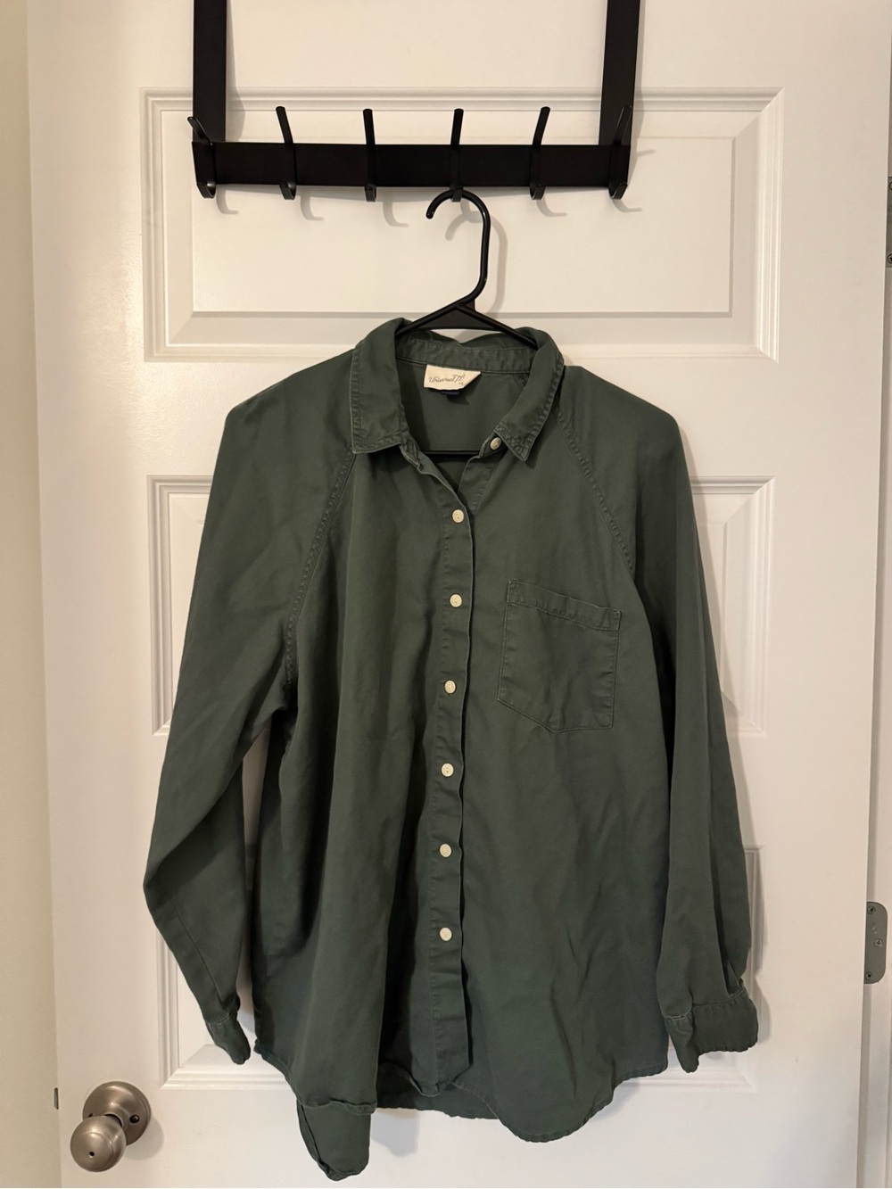 Men's Olive Green Button-Down Shirt